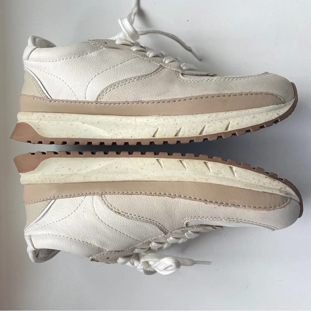 Madewell Kickoff Trainer Sneakers Retro Chunky Colorblock Leather Cream 7